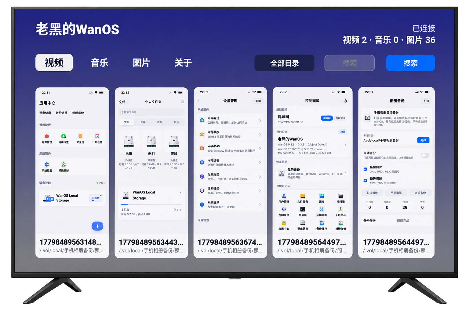 WanOS TV 版真机图